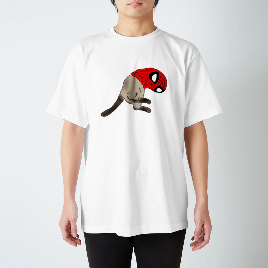 小鳥と映画館のマスク猫 Regular Fit T-Shirt