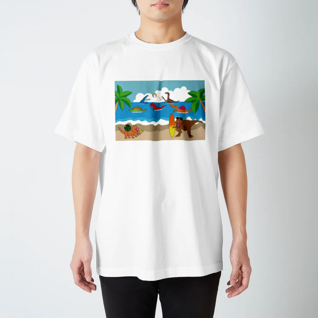 UEMURA SHOPの夏の恐竜バカンスTシャツ スタンダードTシャツ