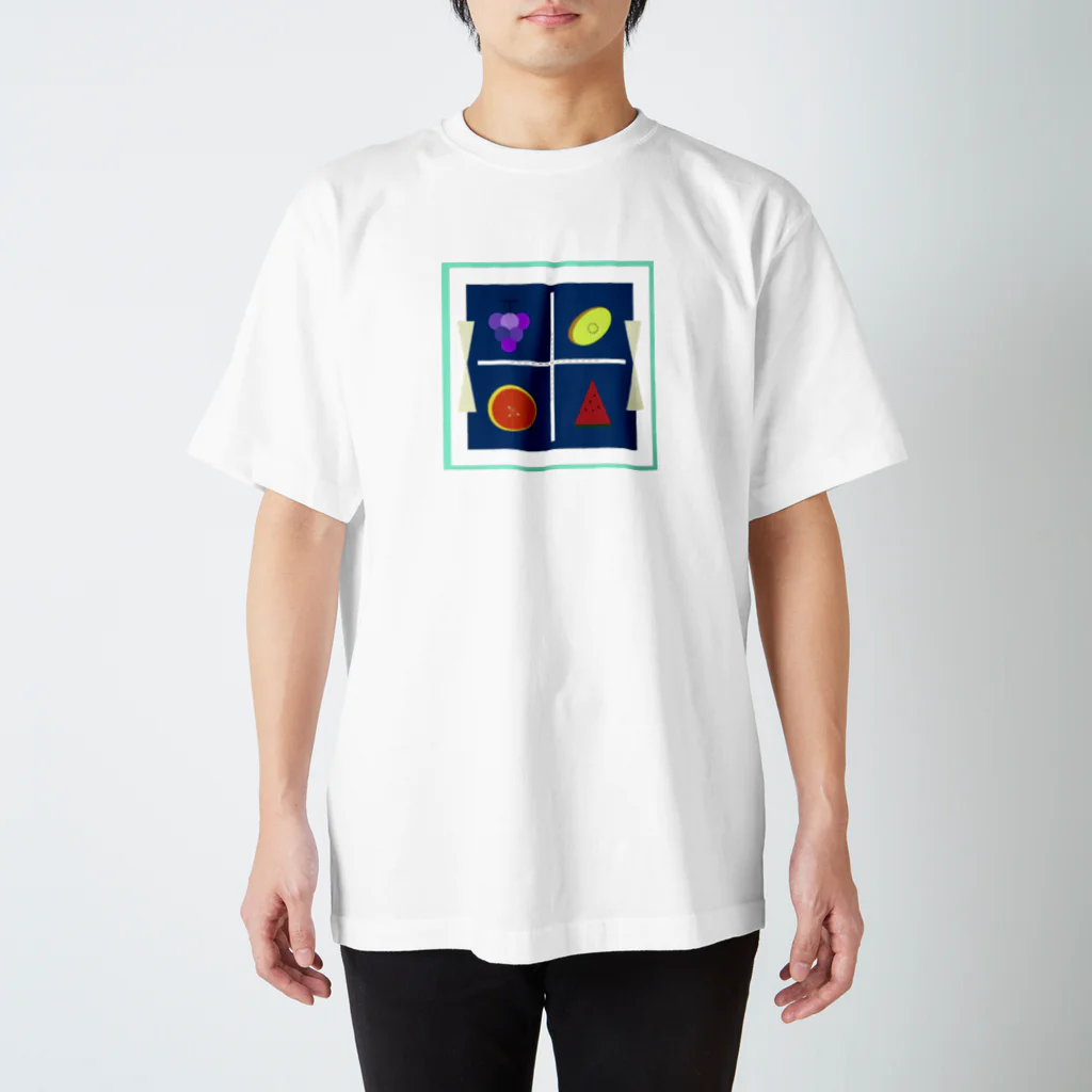 picopicoのWindow fruit 🍇🍊🥝🍉☀️ Regular Fit T-Shirt