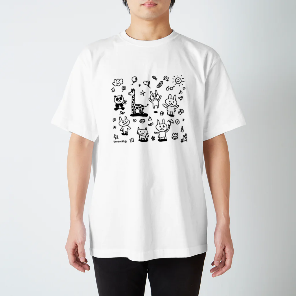 Tomtom109の自由なウサギフレンズ スタンダードTシャツ