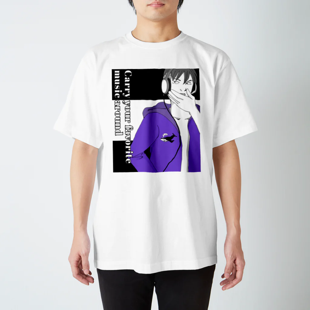 溺れる魚のヘッドフォン系男子 Regular Fit T-Shirt