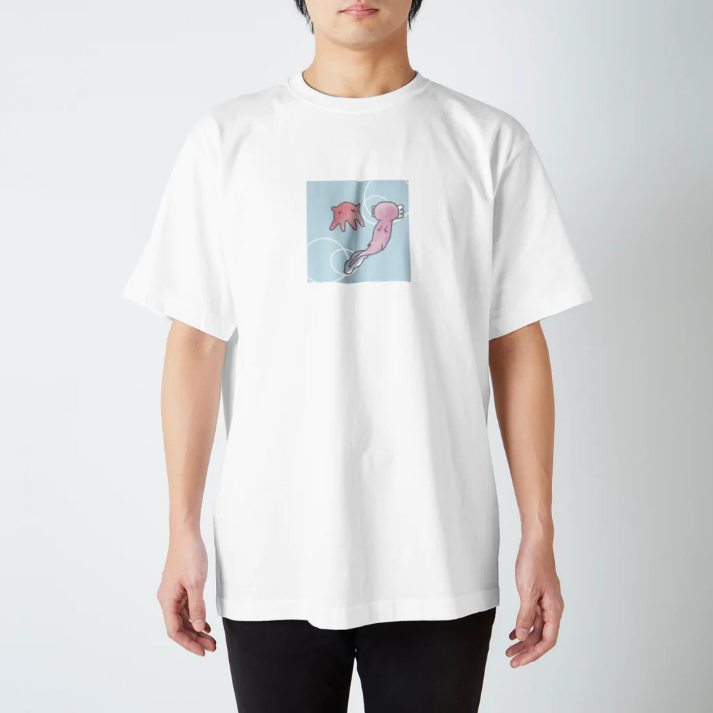 海月のメンダコとウーパールーパー Regular Fit T-Shirt