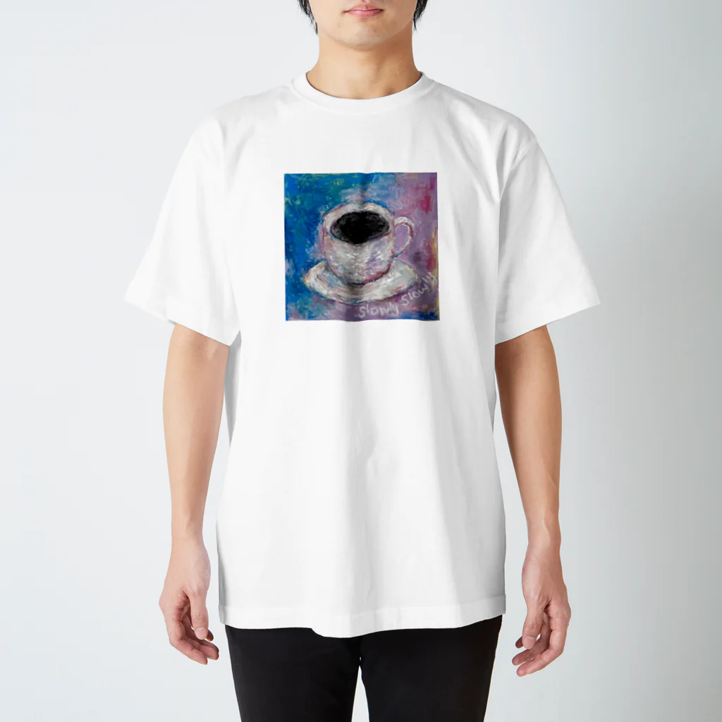 未来はいまのコーヒーという居場所 Slowly slowly スタンダードTシャツ