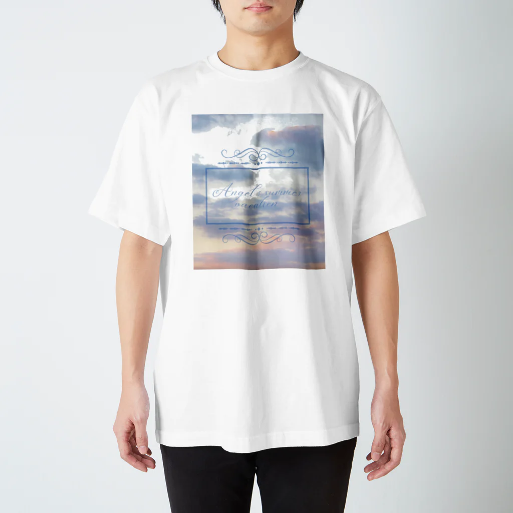 ゆにねこ惑星のପ天使の夏休みଓ夕暮れ旅行(淡) スタンダードTシャツ