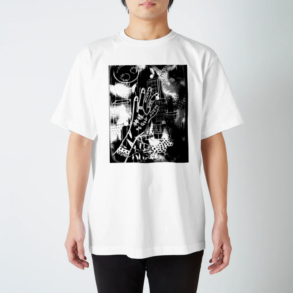 PURIN Deathの神様KAMISAMA ブラック Regular Fit T-Shirt