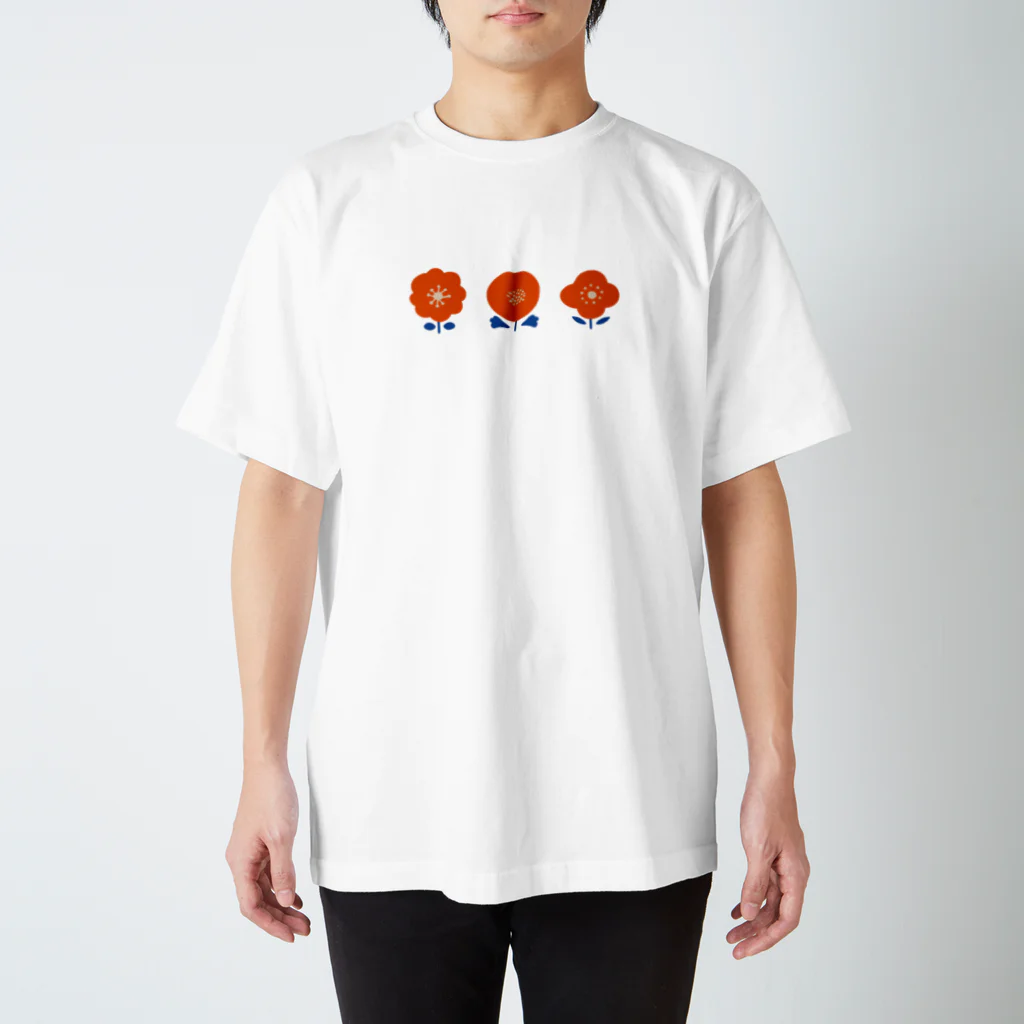 さちこの3つのお花( あか ) スタンダードTシャツ