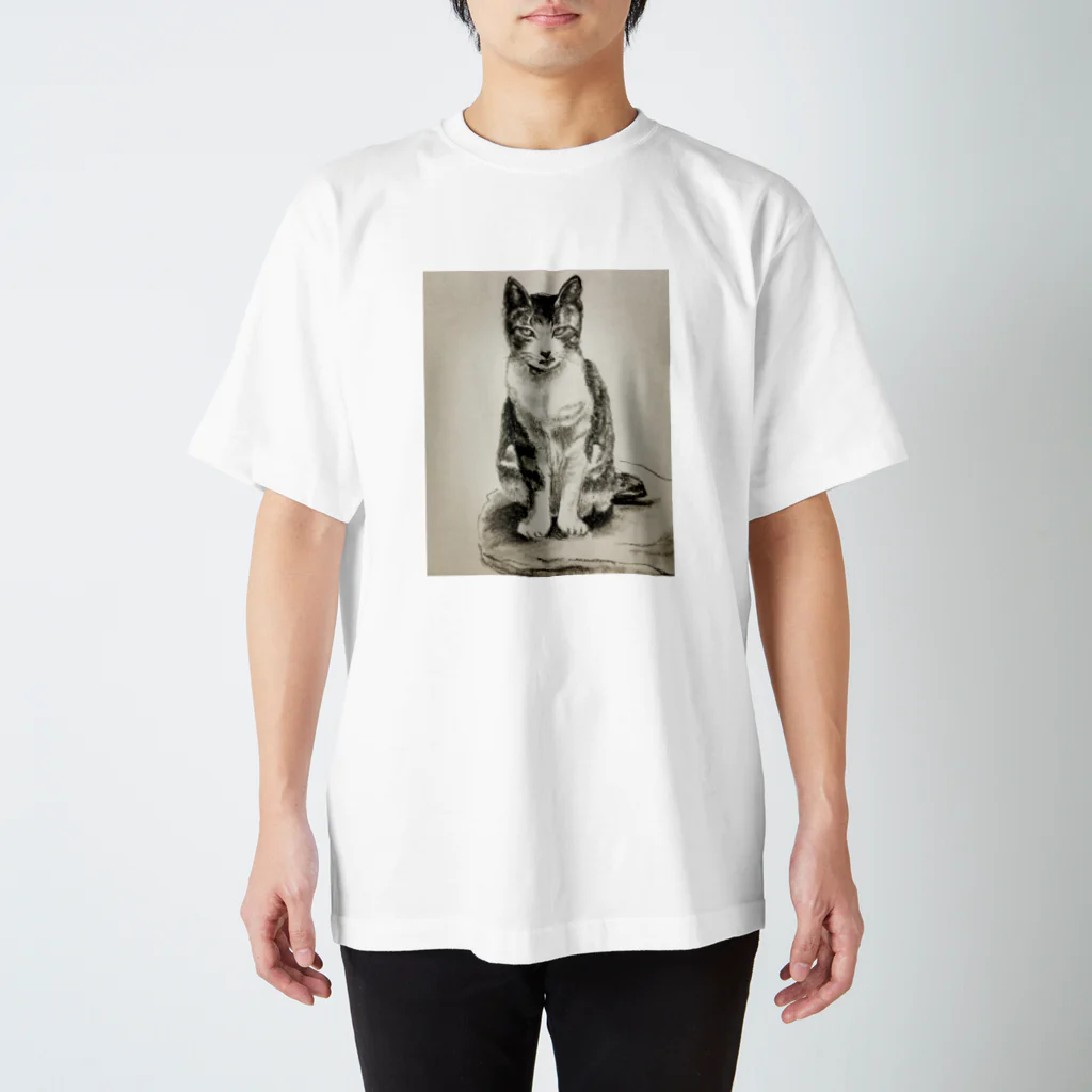 昨日見たゆめ。の帰りを待つねこ。 スタンダードTシャツ