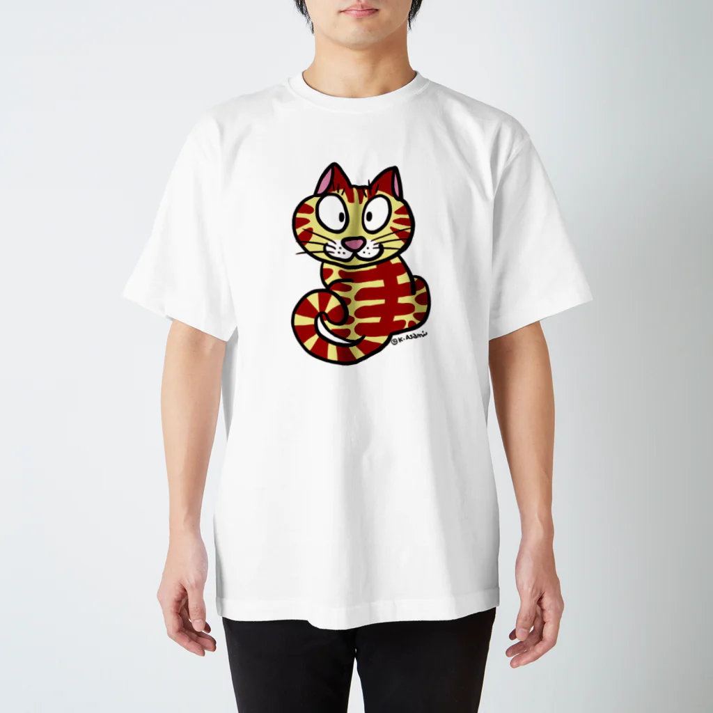 アサミカヨコの見返り猫 スタンダードTシャツ