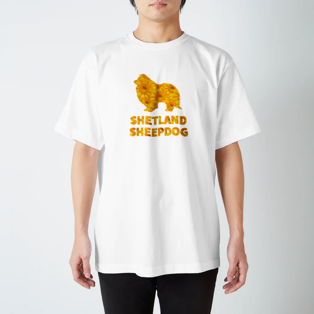 onehappinessのシェルティ ガーベラ スタンダードTシャツ