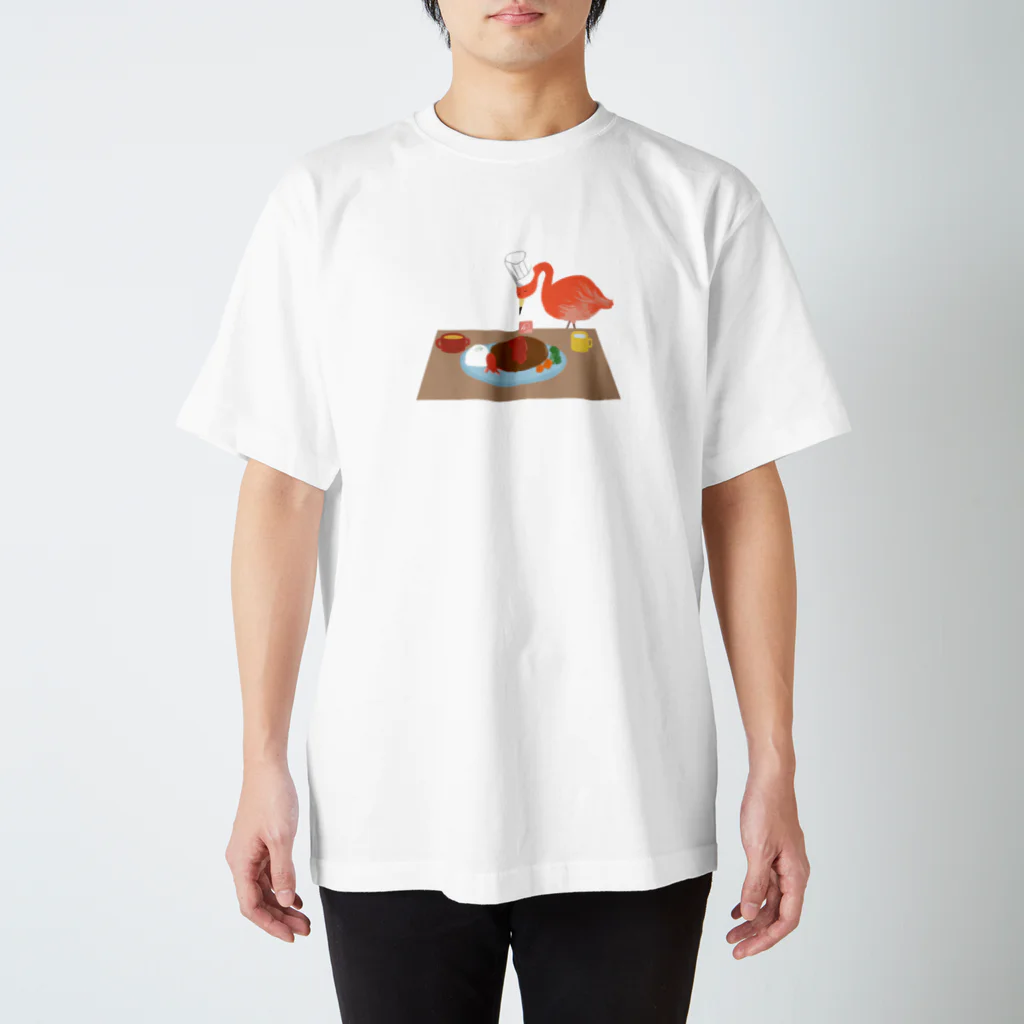 とりやまいろいろグッズのbistro Flamingoのハンバーグスペシャル スタンダードTシャツ