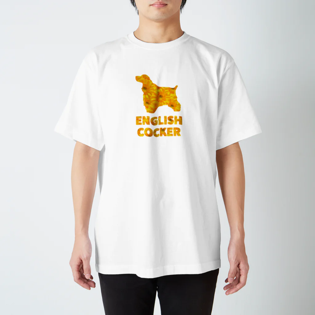 onehappinessのイングリッシュコッカースパニエル　ガーベラ Regular Fit T-Shirt