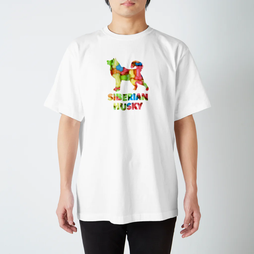 onehappinessのシベリアン ハスキー　骨ガム スタンダードTシャツ