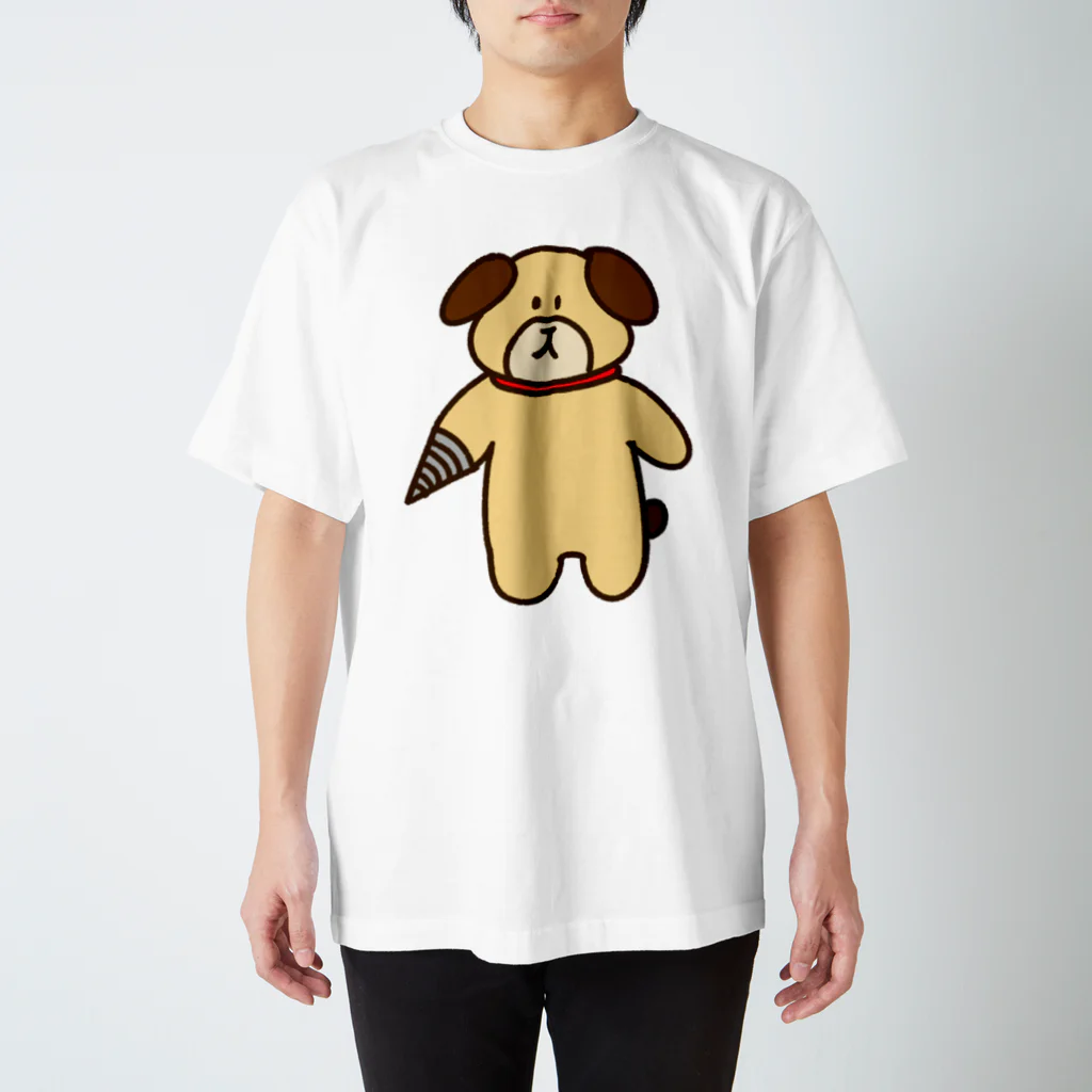 しおひがりの手ドリル犬 スタンダードTシャツ