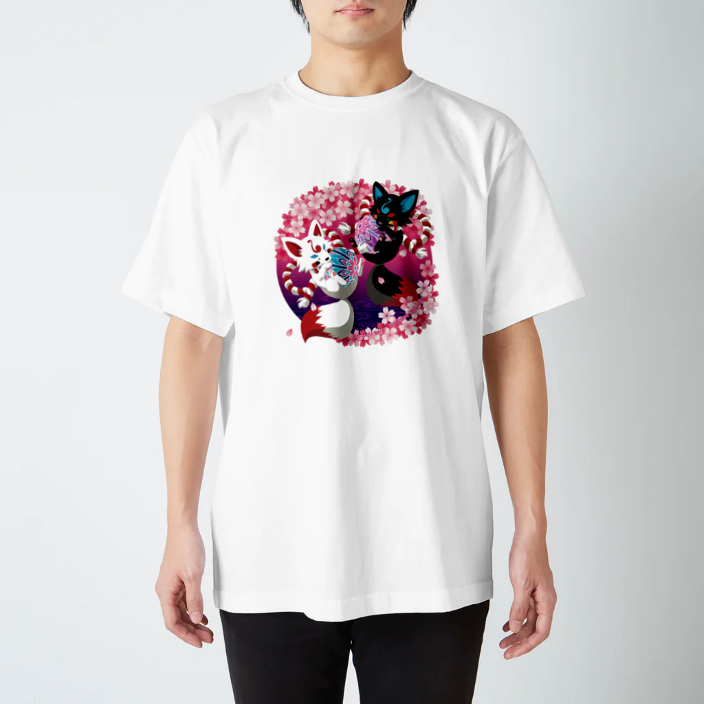 c-ma+の桜と妖狐 スタンダードTシャツ