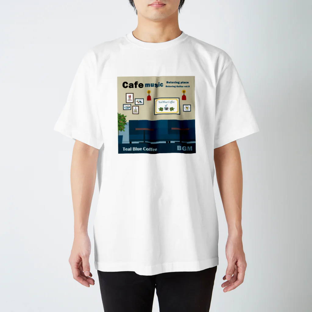 Teal Blue CoffeeのCafe music - Relaxing place - スタンダードTシャツ