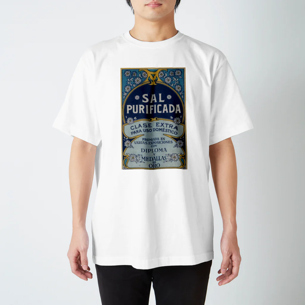 YS VINTAGE WORKSのスペイン・バルセロナ　SAL PURIFICADA（精製塩）　リトグラフ スタンダードTシャツ