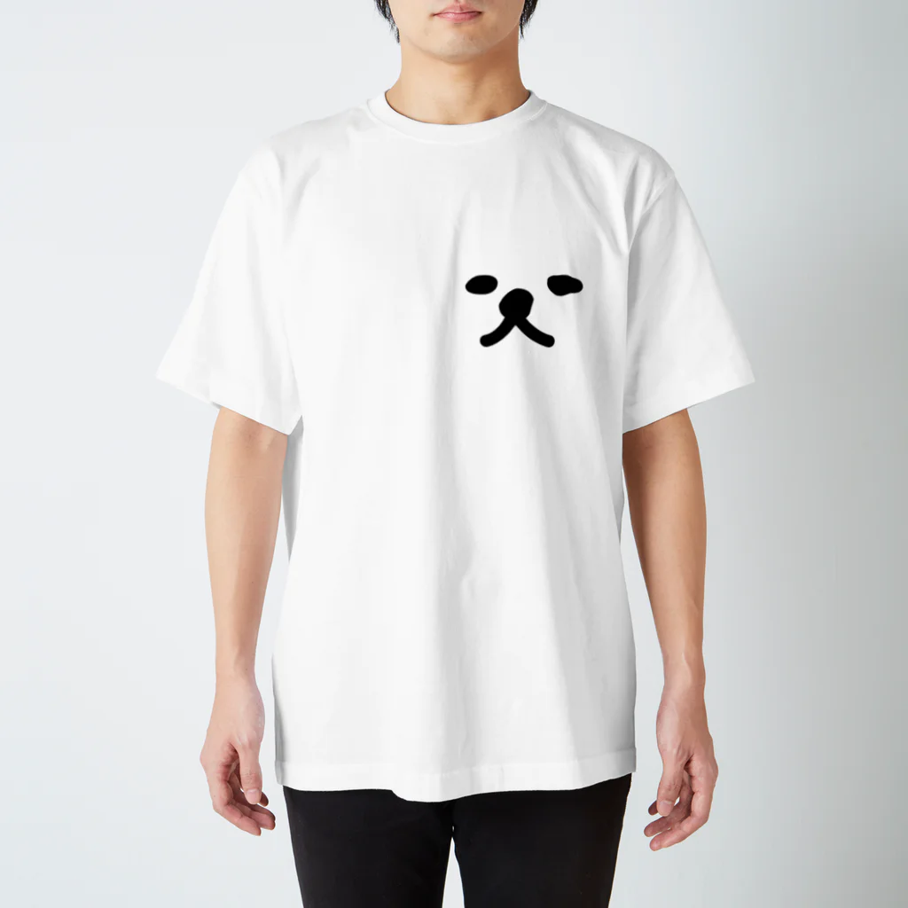 日本スピッツのコロの見つめる白犬 スタンダードTシャツ