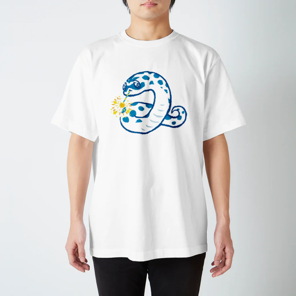 おにぎり屋のヘビ花火シシバナ(ブルーver) スタンダードTシャツ