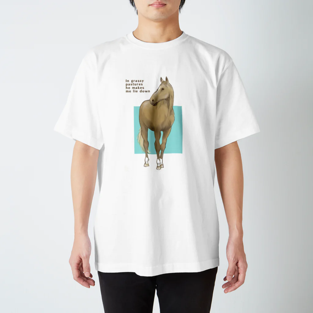 yayokoのRelax Horseーリラックス　水色 スタンダードTシャツ