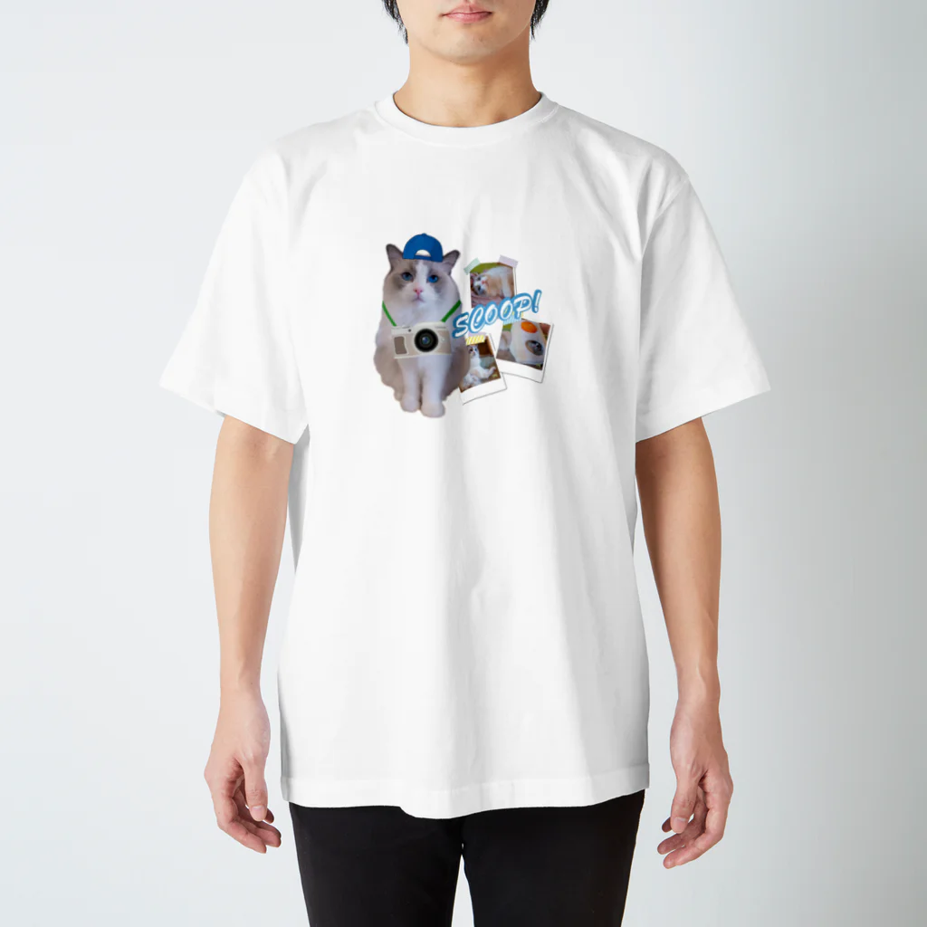 猫カフェにあにゃあグッズショップのパパラッチしらたきくんの大スクープ！！！ Regular Fit T-Shirt