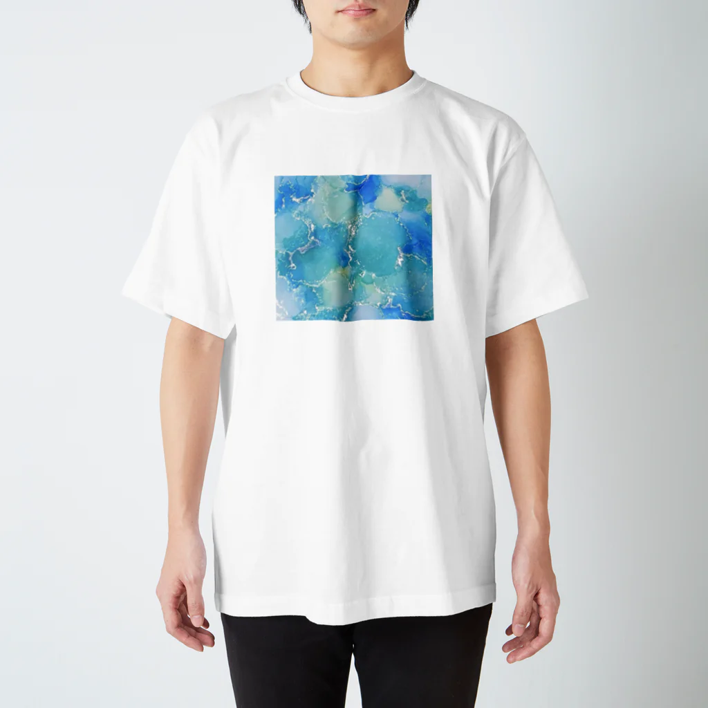 葉月あさこ(風椋)＠癒しの書【公式】のインクアート ブルー系 スタンダードTシャツ