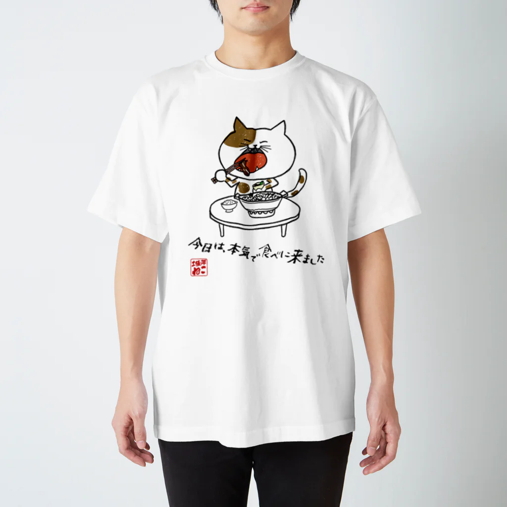 どひょうぎわ・ねこのどひょうぎわねこ スタンダードTシャツ