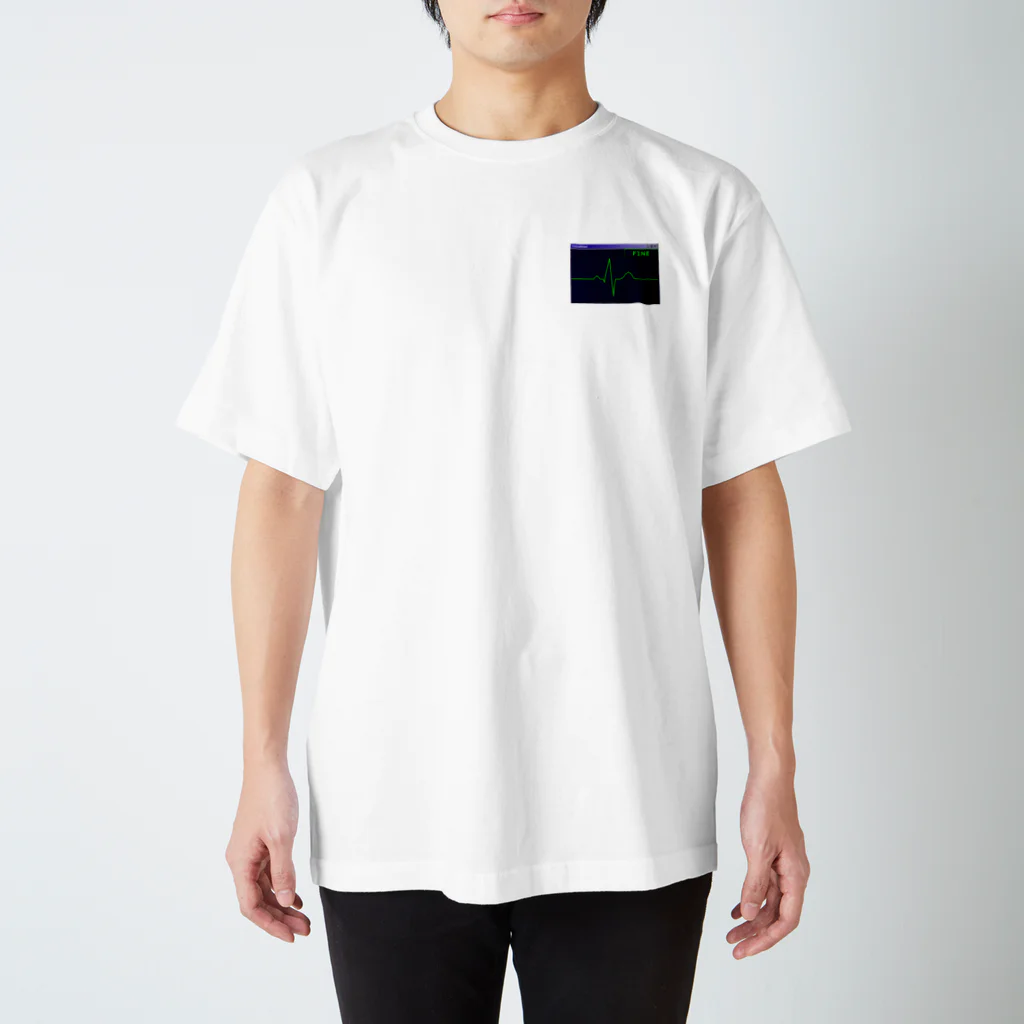 TKG制作所（高木ふぉとん）の心電図ECG（FINE） Regular Fit T-Shirt