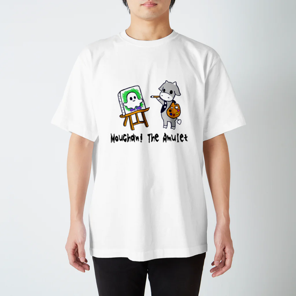 K O （けい・おー）のグッズの呪物のモーちゃん、お友達の絵を描くの巻 スタンダードTシャツ