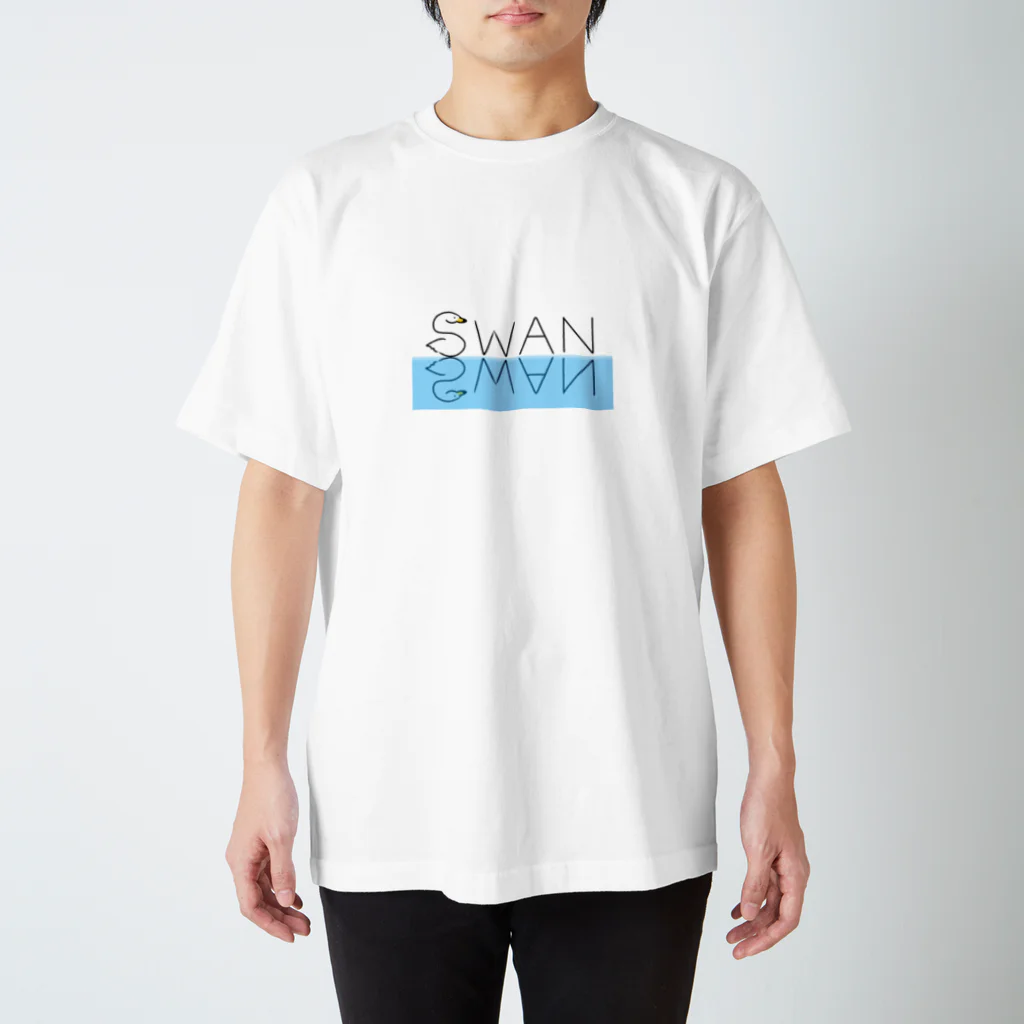 sminminsのシンプルSWAN Regular Fit T-Shirt