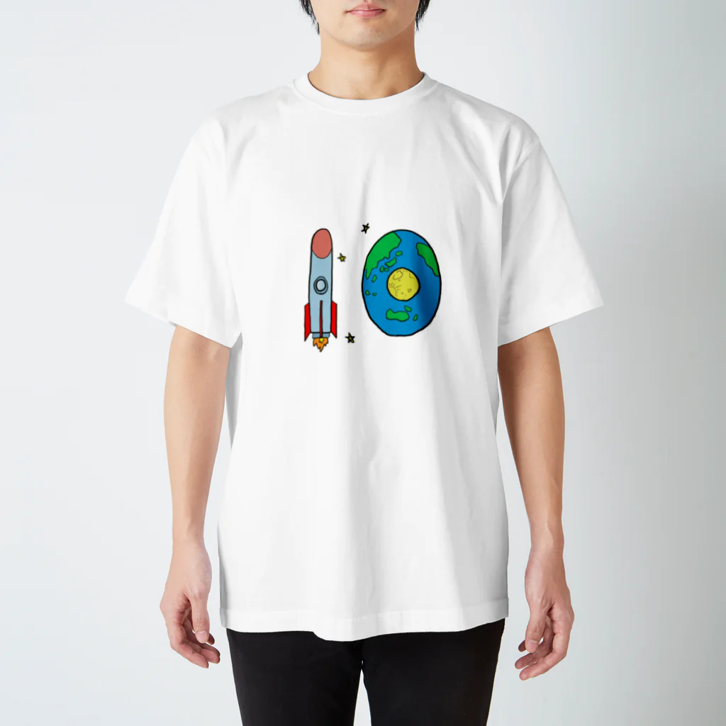 HIDE-KONGの10とロケットと地球 スタンダードTシャツ