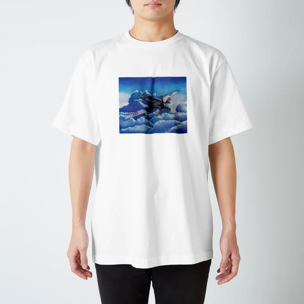 林亮太 色鉛筆画グッズショップのCentaurusの聲　ホーカー・シーフューリーFB.11 Regular Fit T-Shirt