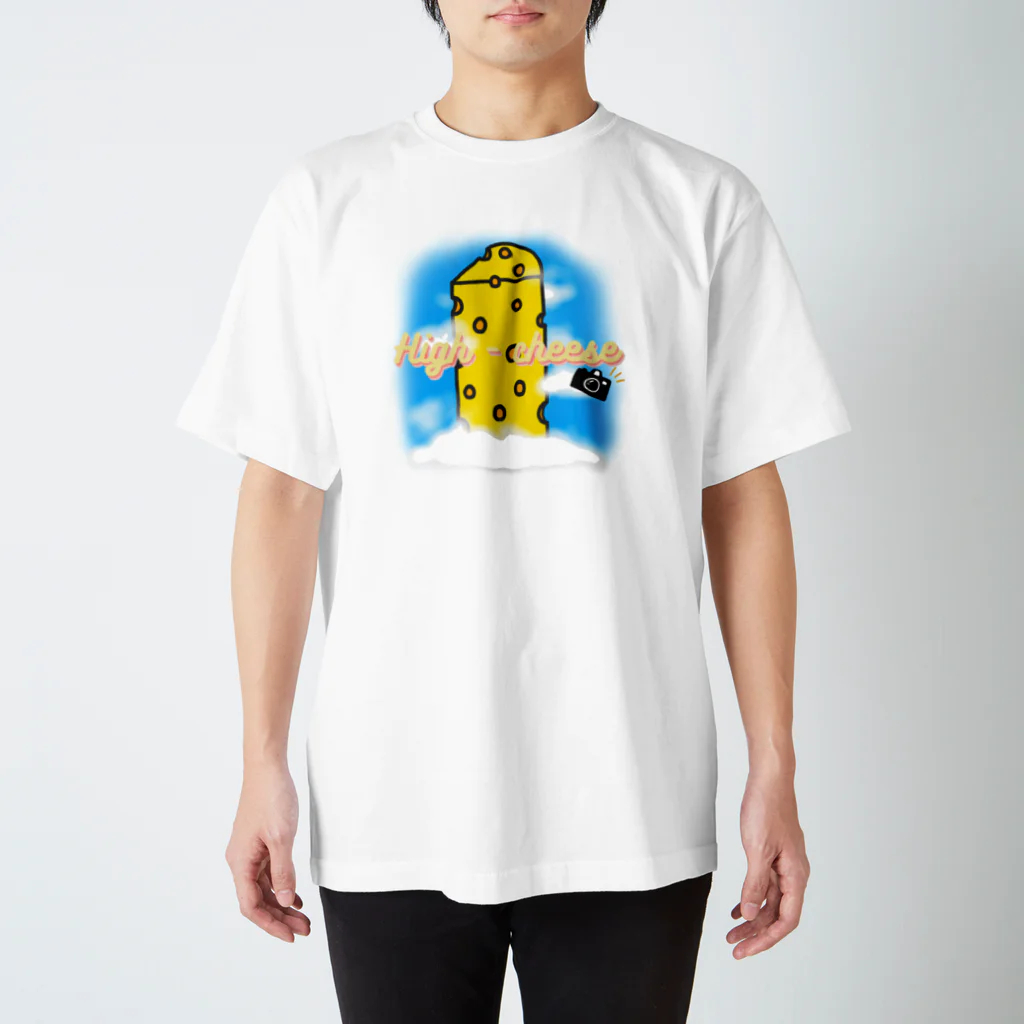 ツナ川しゅりのHigh-Cheese カメラ付き スタンダードTシャツ