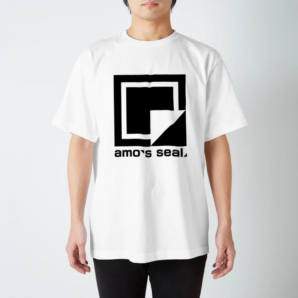 amoのamo's シール　ロゴ黒 Regular Fit T-Shirt