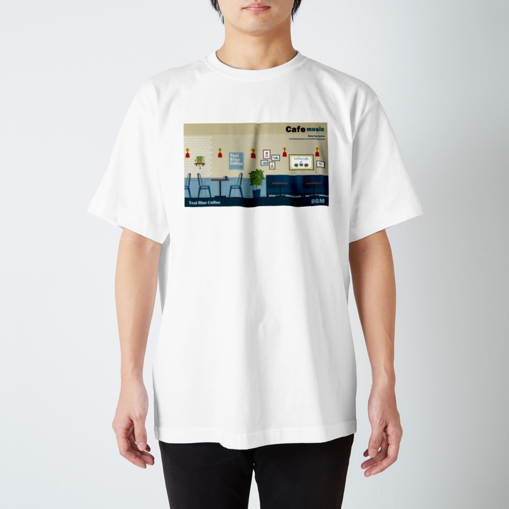 Teal Blue CoffeeのCafe music - Vol.8 ＆ Vol.9 - Regular Fit T-Shirt