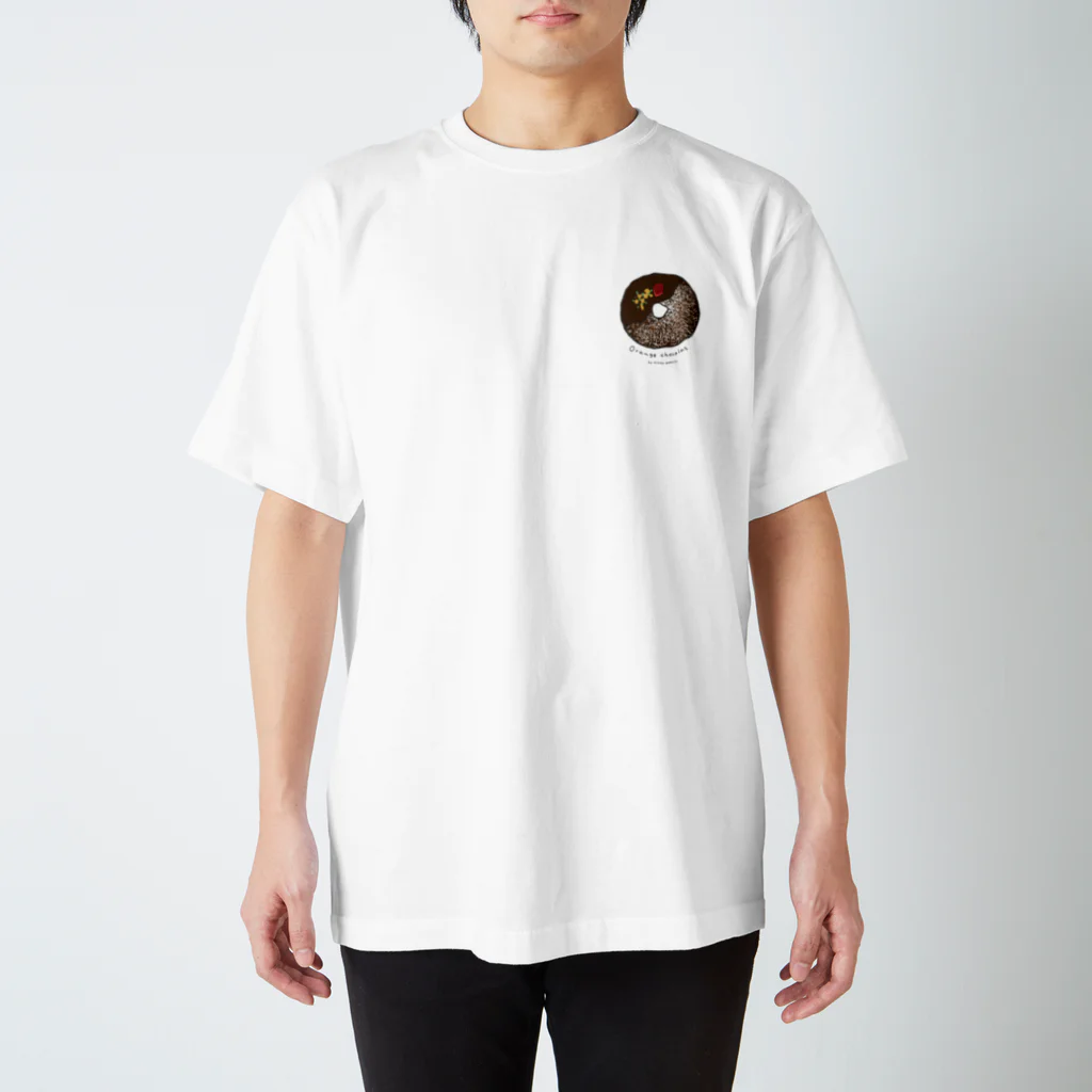ミサキドーナツ 公式 SUZURI店のオランジュショコラ(黒文字) Regular Fit T-Shirt