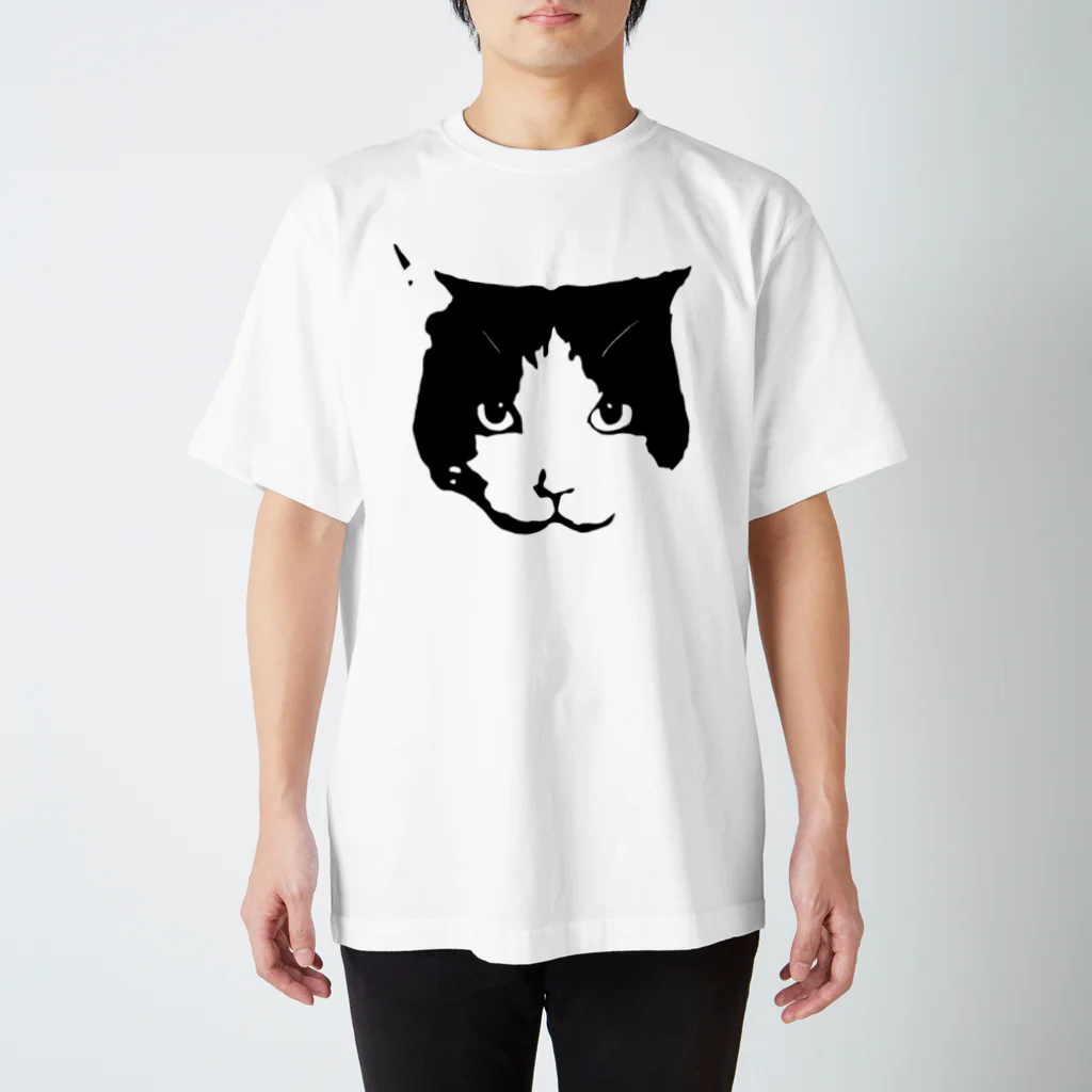 ハチワレちゃんのハチワレ猫　モノクロ01 Regular Fit T-Shirt