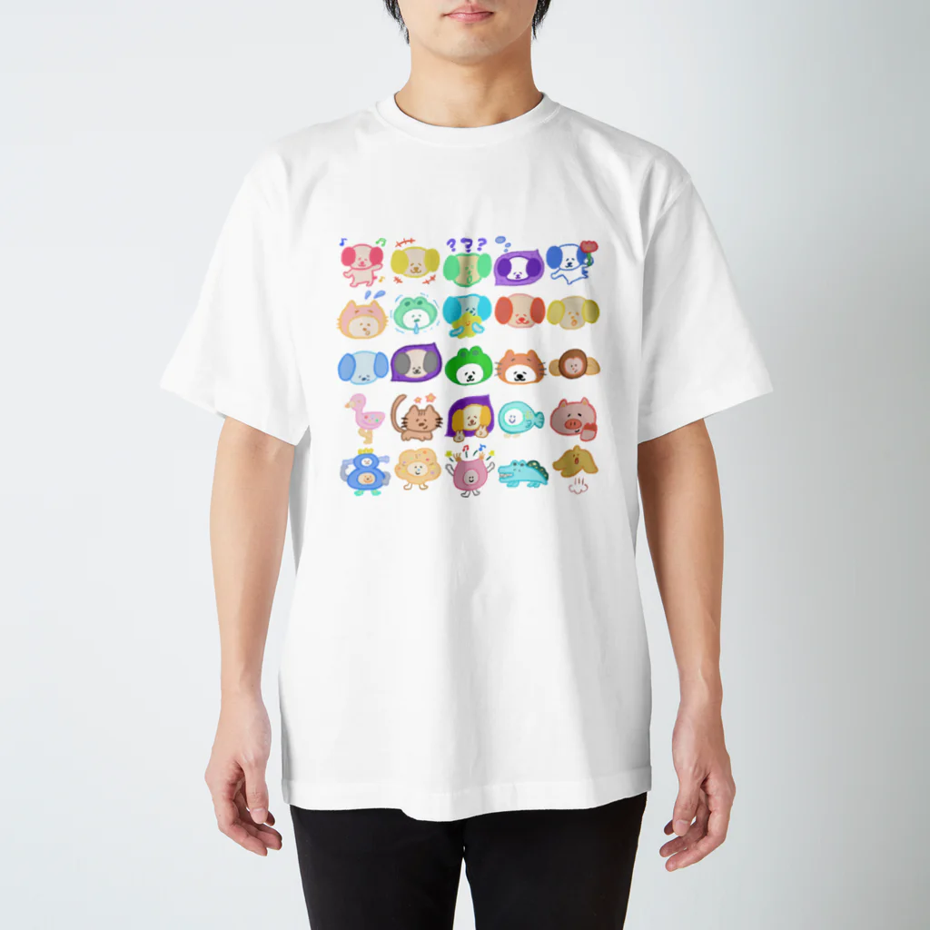 こどもいぬ｜ぬいぐるみ・絵のパステル こどもいぬフレンズ Regular Fit T-Shirt