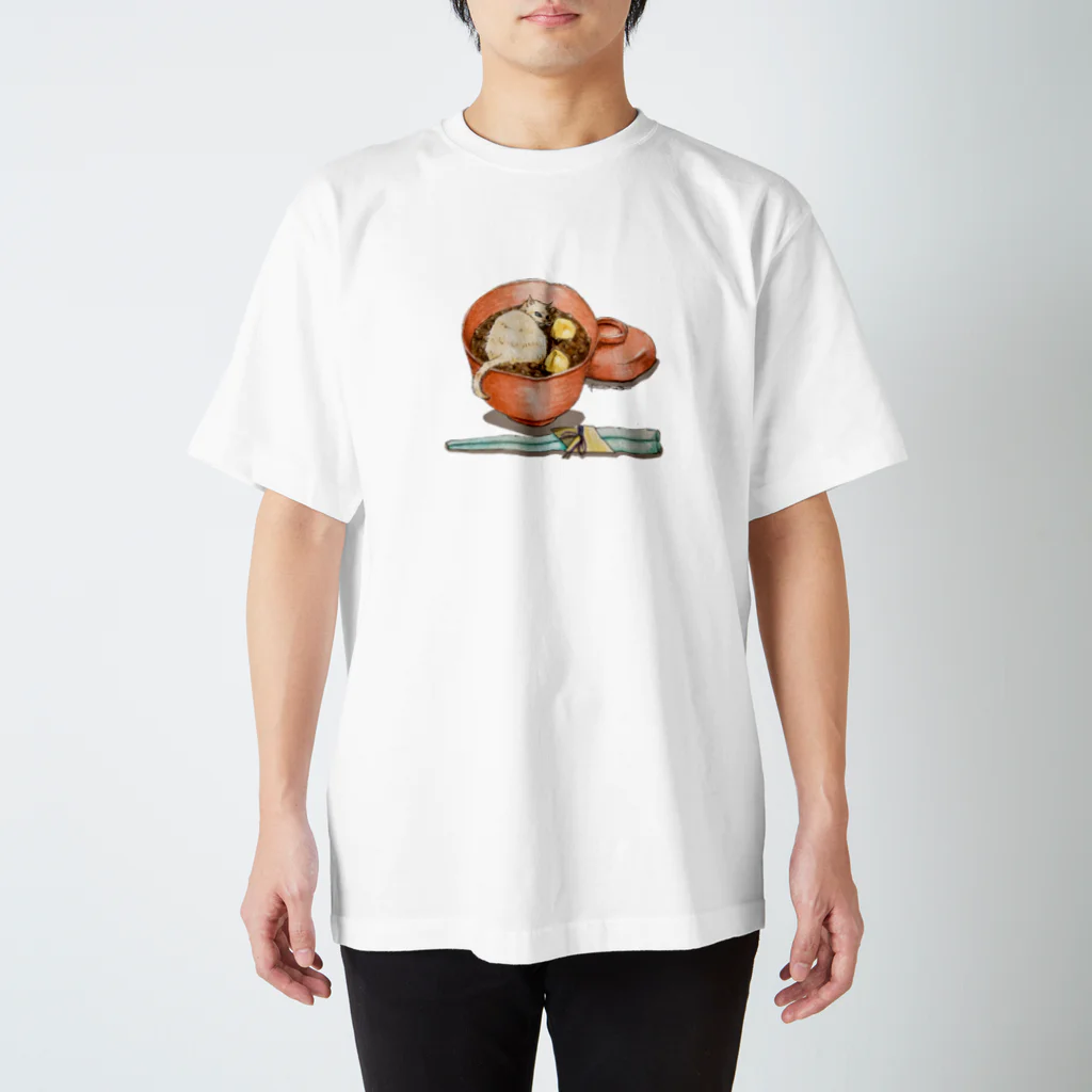 kaoru@nekomangakakuyoのお汁粉食べた？おしるこねこ Regular Fit T-Shirt