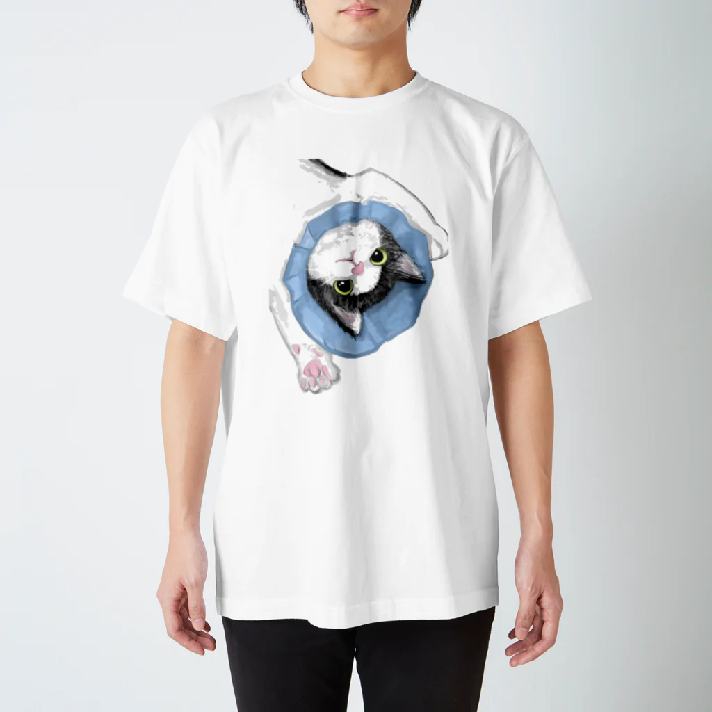 お猫様大好きナスビのハチワレ猫 Regular Fit T-Shirt