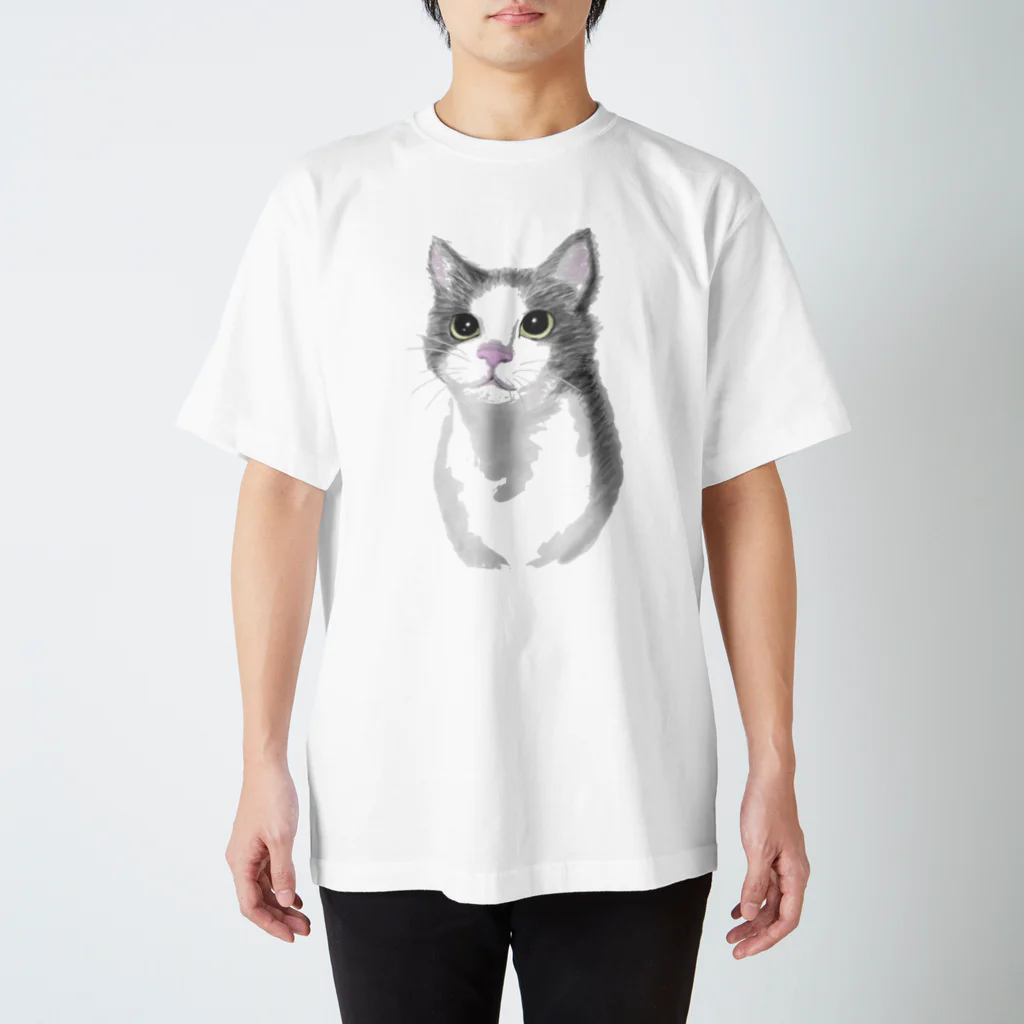 お猫様大好きナスビのハチワレ猫 Regular Fit T-Shirt