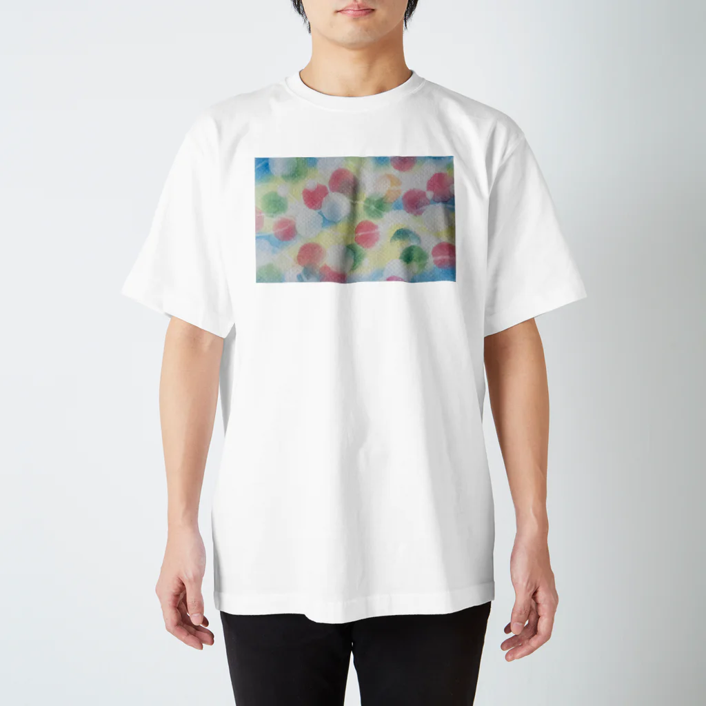 just_in3colorsのたのしく弾むパステルアート Regular Fit T-Shirt