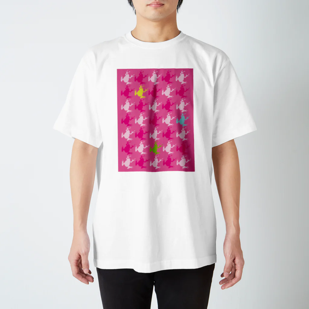 紅天本舗のかえるちゃん千鳥格子風＊3 スタンダードTシャツ