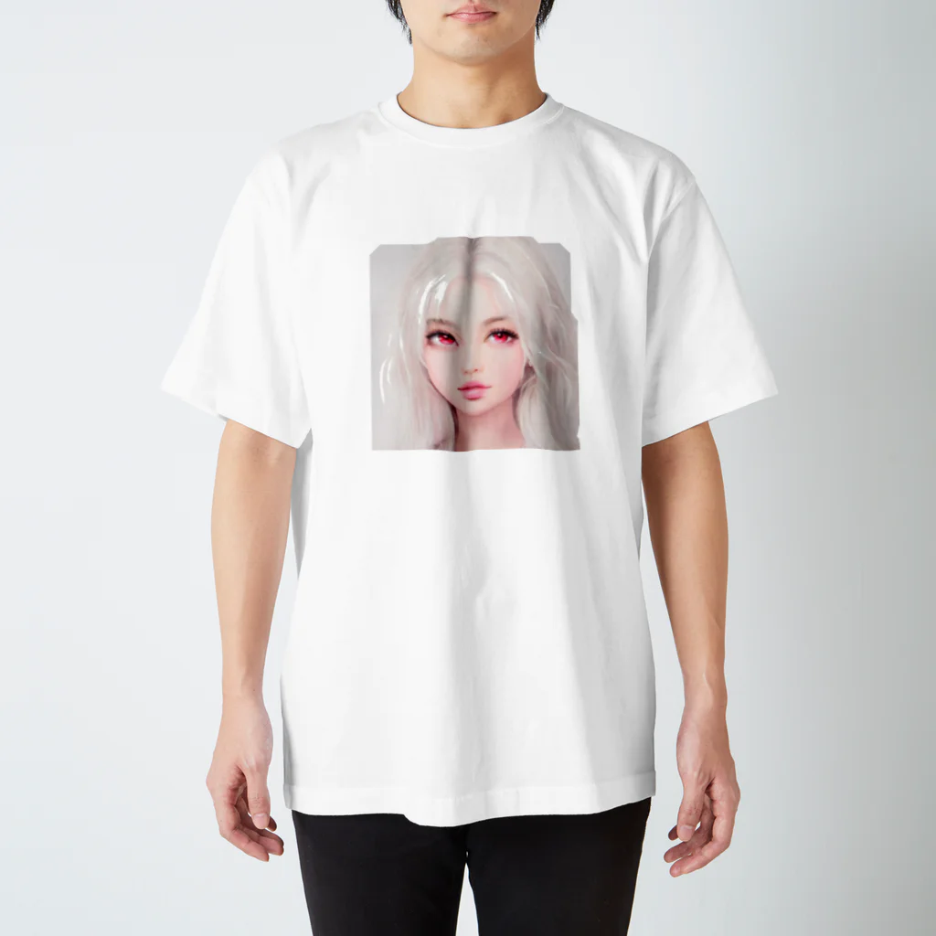 CryptoArtholic BRANDのCrypto Girl Red Eye #066 Regular Fit T-Shirt