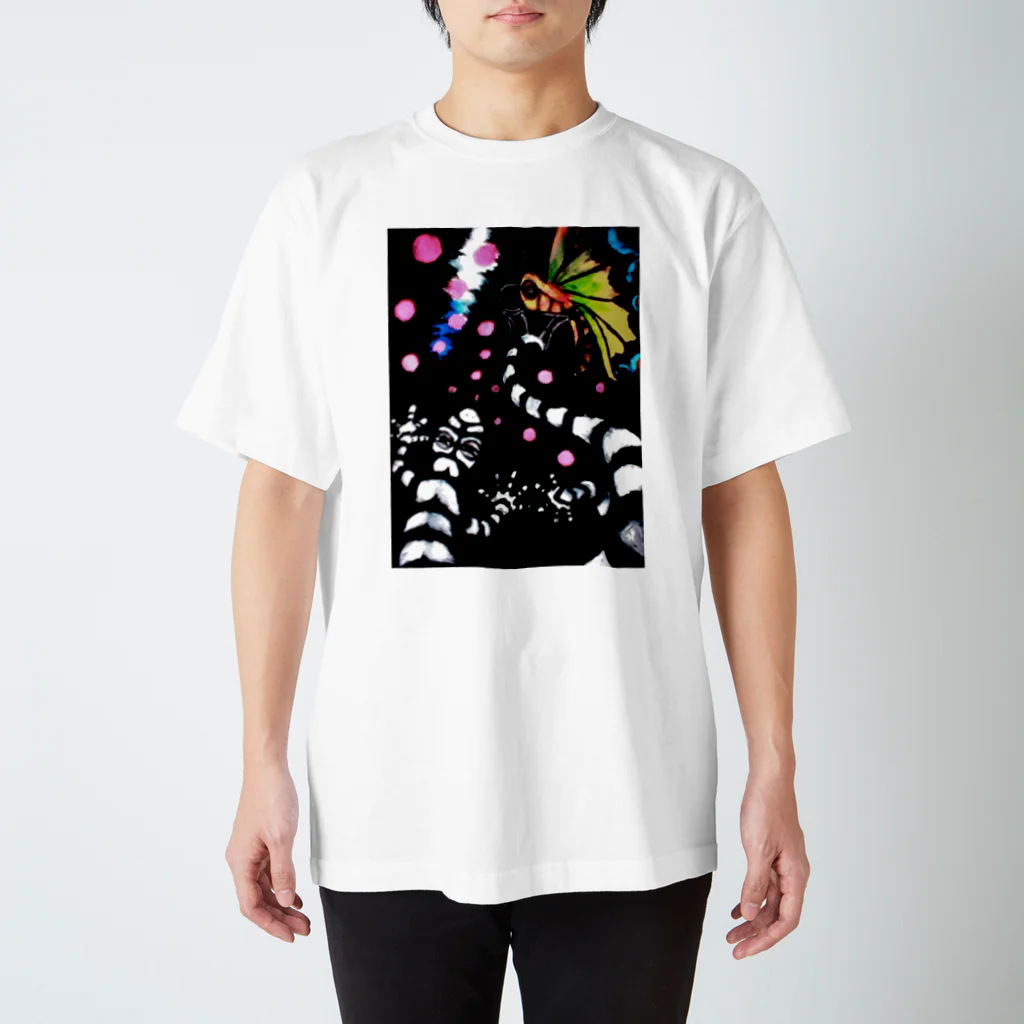 jangle juggler jaguarのストライプとレインボウ スタンダードTシャツ