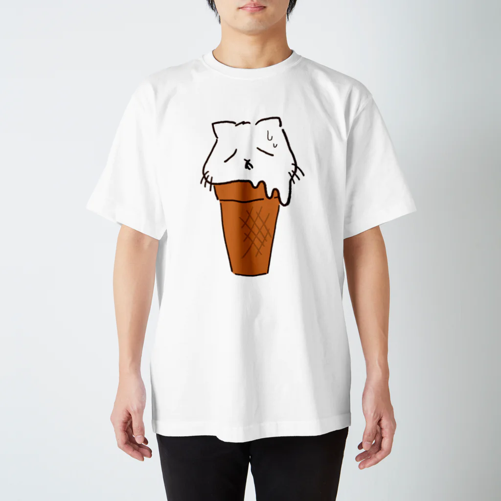 猫又ヨウのおみせやさんの溶け猫アイス Regular Fit T-Shirt