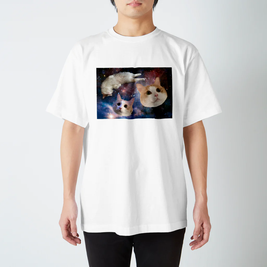 ねこの風太の宇宙を旅する風太 スタンダードTシャツ