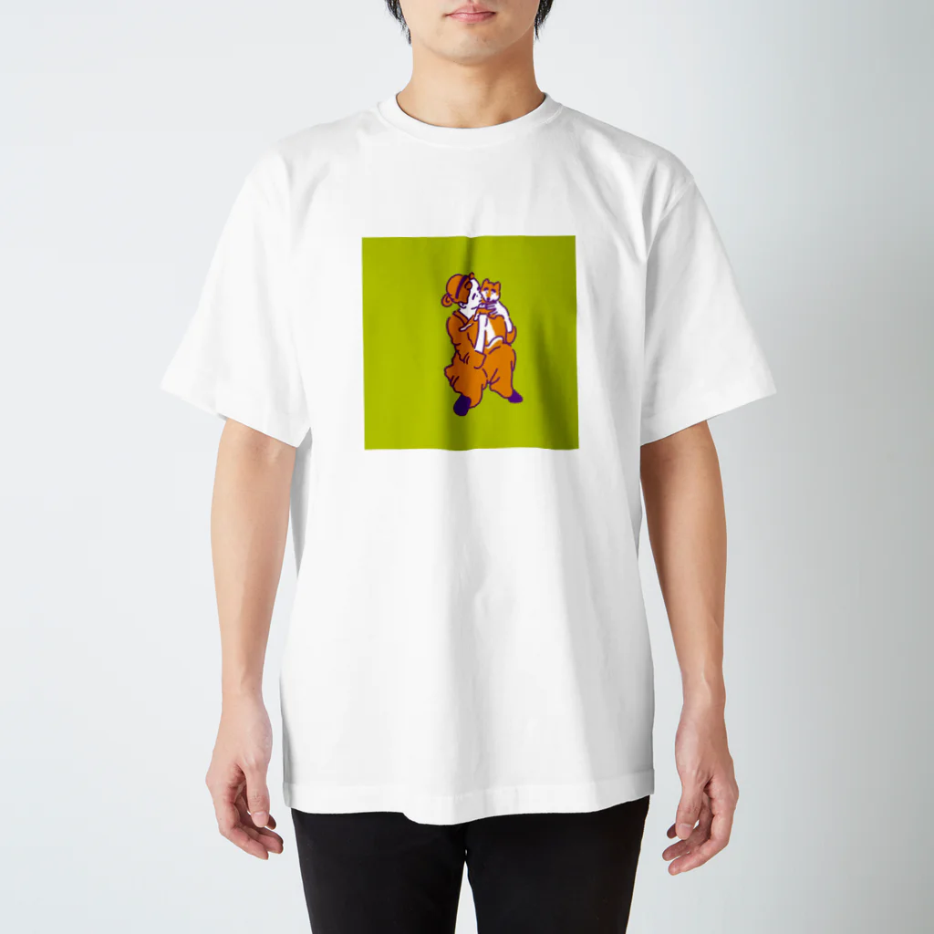 柴犬ポップライフ_眠る豆柴の柴犬ポップライフ_2 スタンダードTシャツ