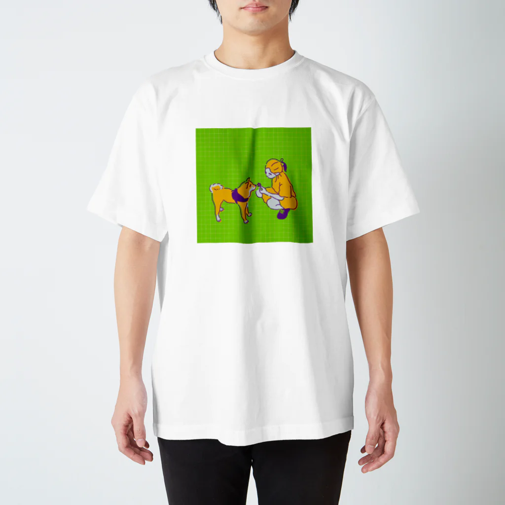 柴犬ポップライフ_眠る豆柴の柴犬ポップライフ_4 Regular Fit T-Shirt