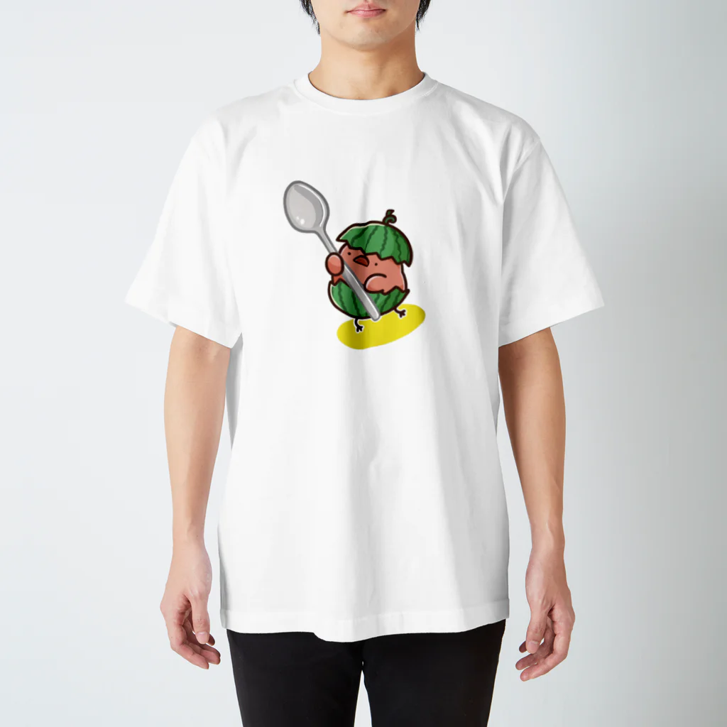 カニタ★マーケットのスイカな小鳥 Regular Fit T-Shirt