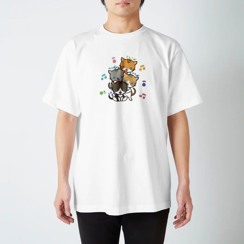 にこねこ【保護猫の保育園】のドレミファソラシドTシャツ スタンダードTシャツ